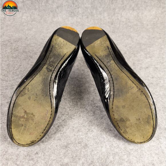 Tory Burch Caroline Ballet Flats Black Leather Round Toe Slip-On Women's Sz 7M - Picture 5 of 15